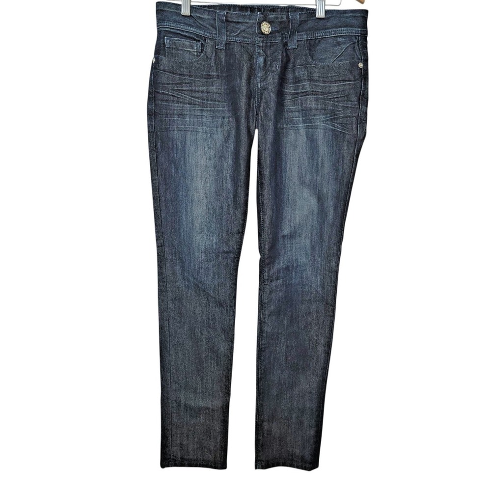 Guess Premium Women's CRX Wash Skinny Jeans Rhinestones Blue Size‎ 28